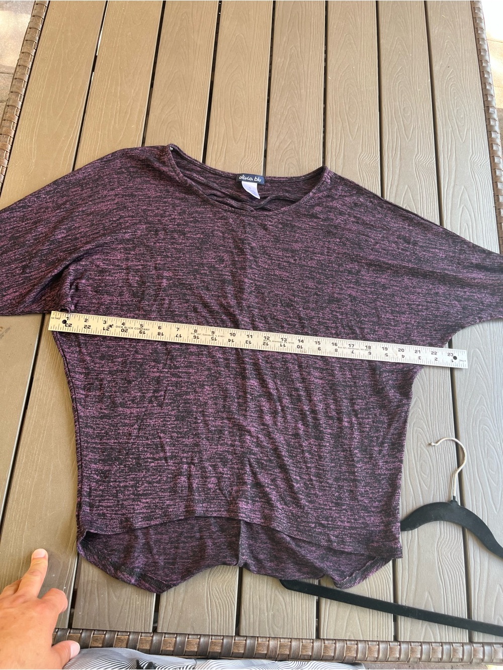 Olivia Blu Women's Purple Heathered Short Sleeve Top size small